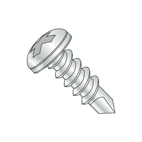 Newport Fasteners Self-Drilling Screw, #8 x 5/8 in, Zinc Plated Steel Pan Head Phillips Drive, 10000 PK 418882-10000 - main